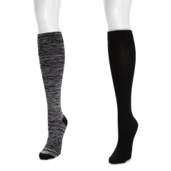 Women's 2 Pair Pack Nylon Compression Knee High Socks
