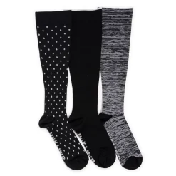 Women's 3 Pair Pack Nylon Compression Socks