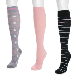 Women's 3 Pair Pack Nylon Compression Socks