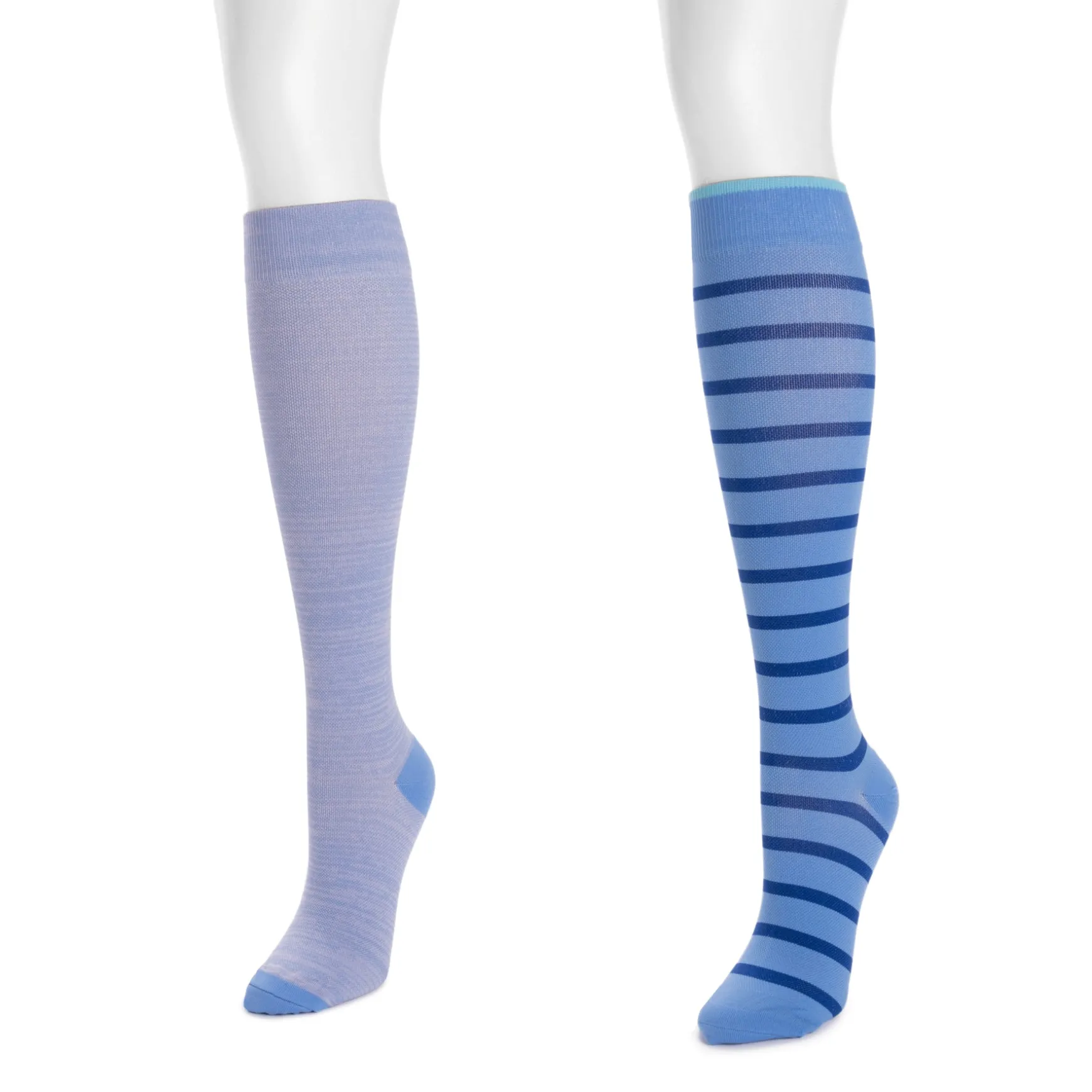 Women's 2 Pair Pack Nylon Compression Knee High Socks