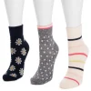 Women's 3 Pair Pack Quarter Crew Cotton Compression Sock