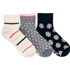 Women's 3 Pair Pack Quarter Crew Cotton Compression Sock