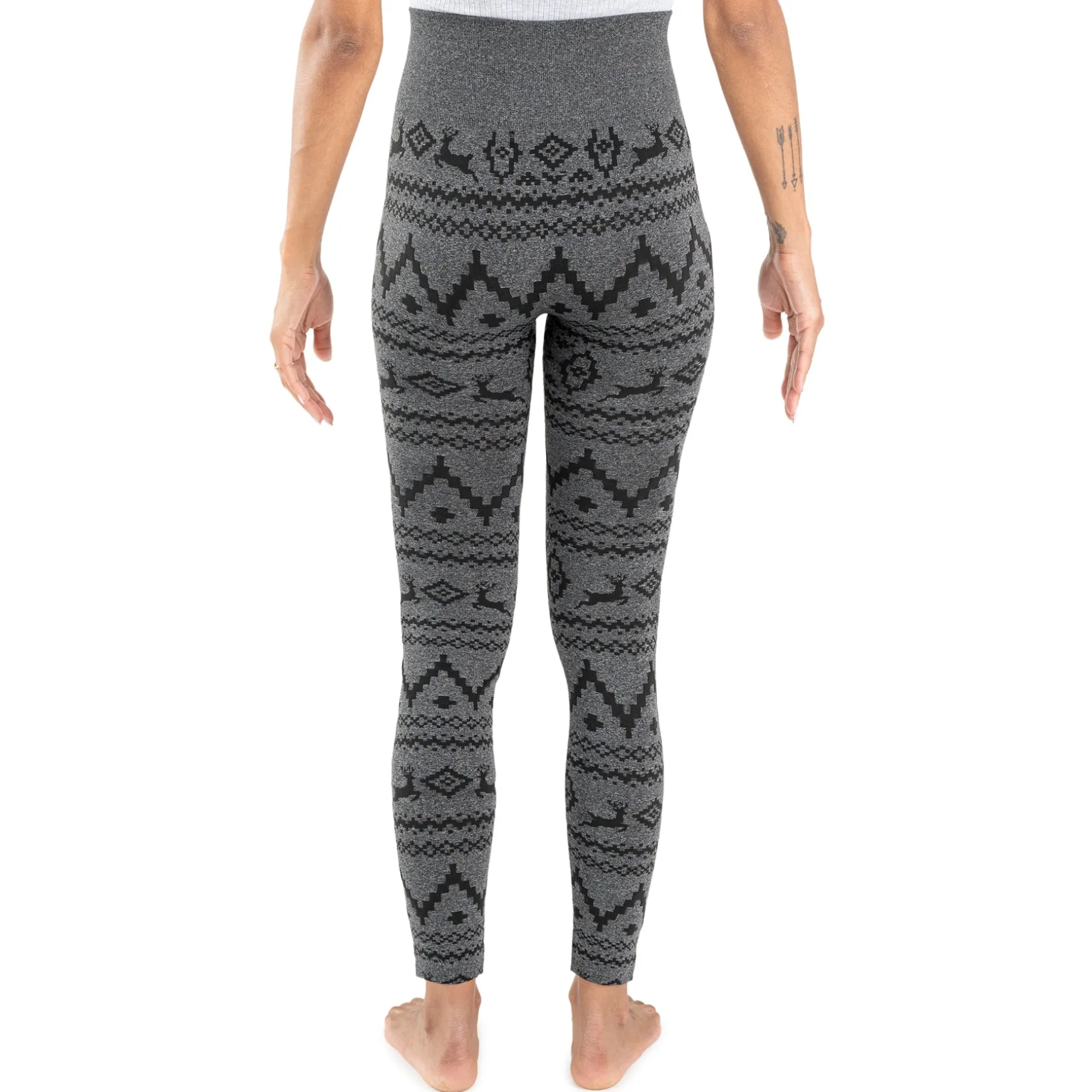 Women's Fleece Lined Leggings with Wide Waistband