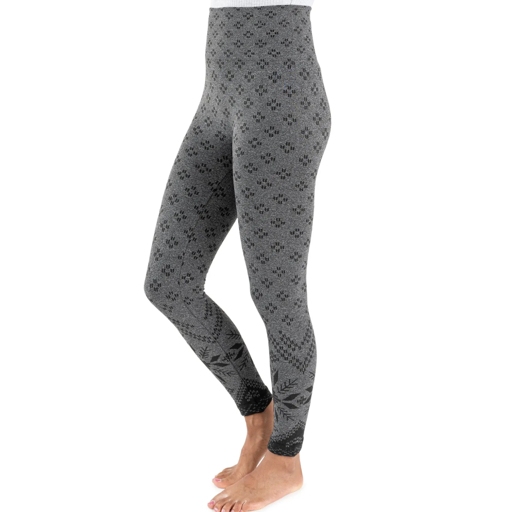 Women's Fleece Lined Leggings with Wide Waistband