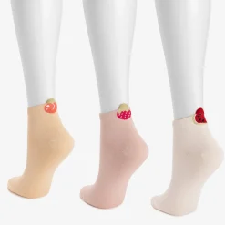 Women's Luxe 3 Pair Pack Whisper Soft 3D Fruit Ankle Socks