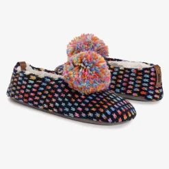 Women's Luxe Space-Dye Pom Ballerina Slipper