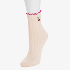 Women's Luxe Texture Embroidery Crew Sock
