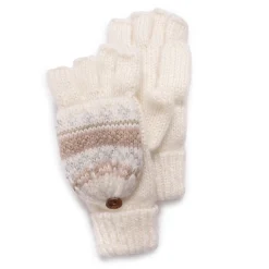 Women's Mixed Yarn Flip Mittens