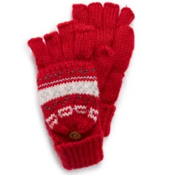 Women's Mixed Yarn Flip Mittens
