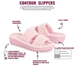 Women's Ribbed Terry Slide Comfort Contour Slipper