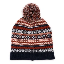 Women's Slouchie Beanie with Patterned Turnback Cuff