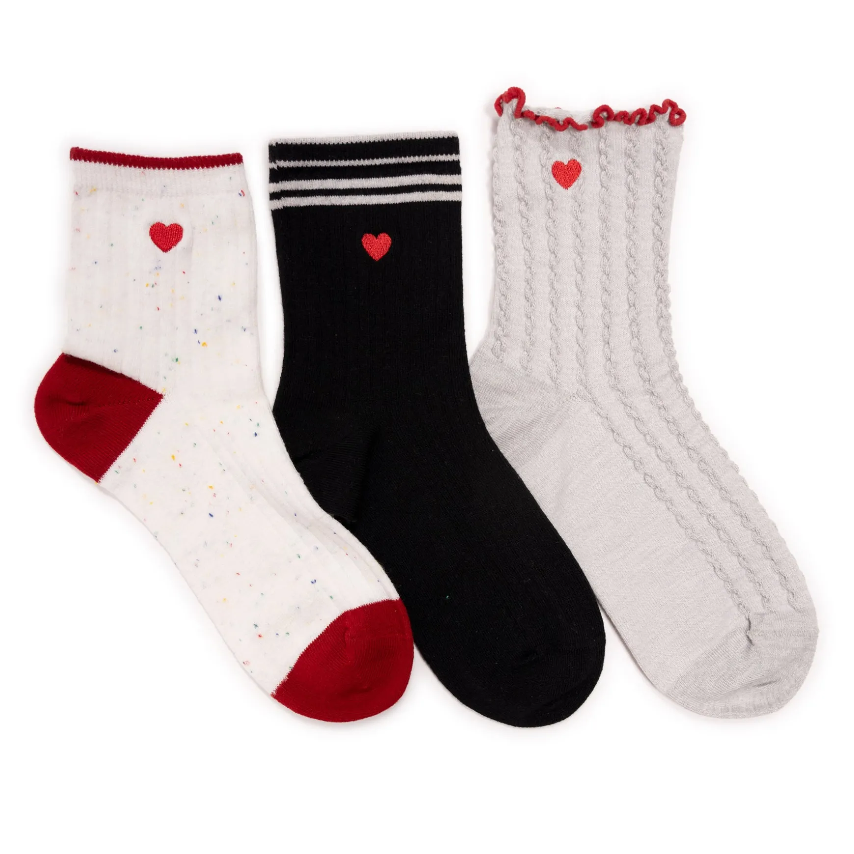 Women's Textured Embroidery Crew Sock