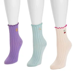 Women's Textured Embroidery Crew Sock