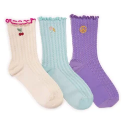 Women's Textured Embroidery Crew Sock