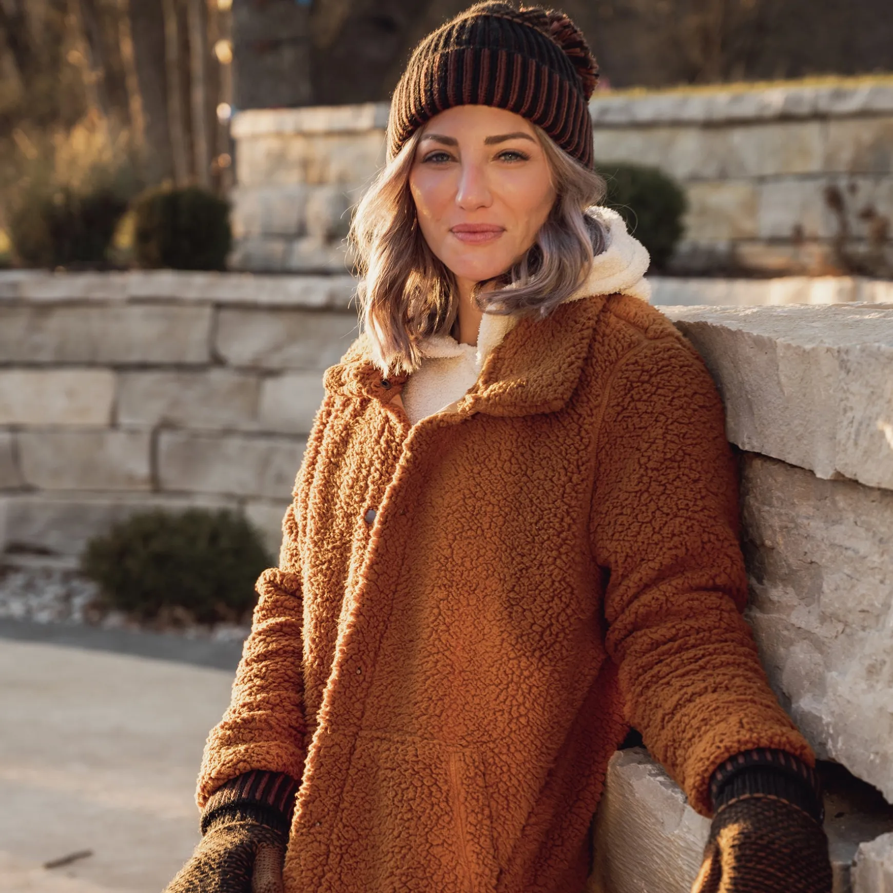 Women's Textured Stripe Beanie