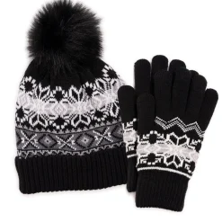 Women's Wool Blend Cuff Cap and Glove Set